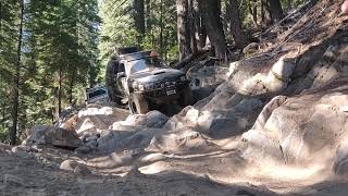 3rd gen 4Runner sliding down rubicon trail