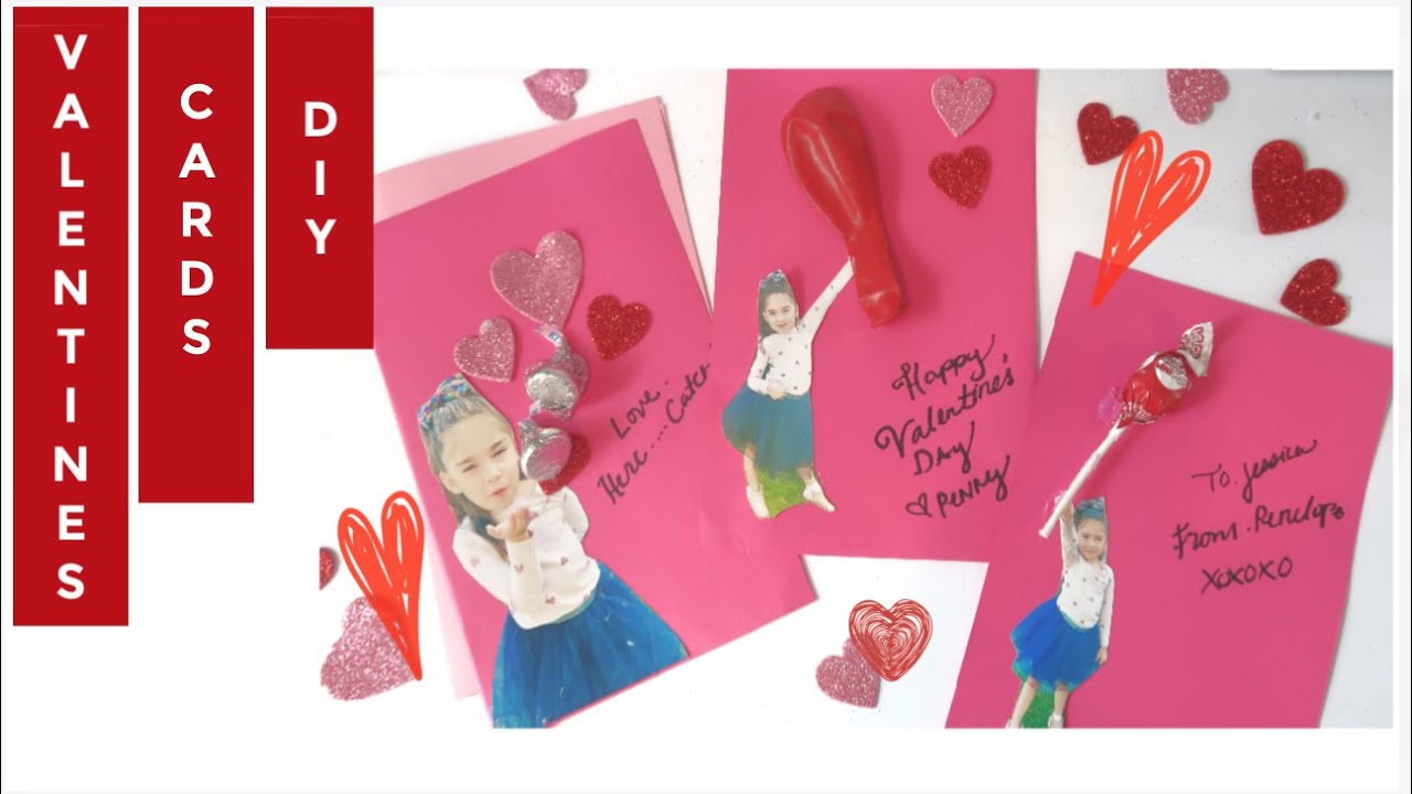 kids DIY Valentines Cards | kids Valentine’s Day photo cards | - YouTube