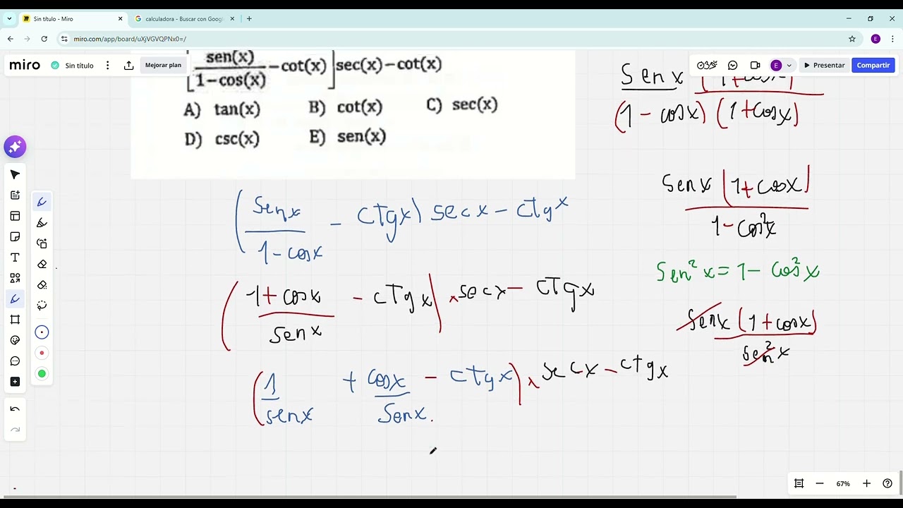 Ejercicio de identidades trigonométricas