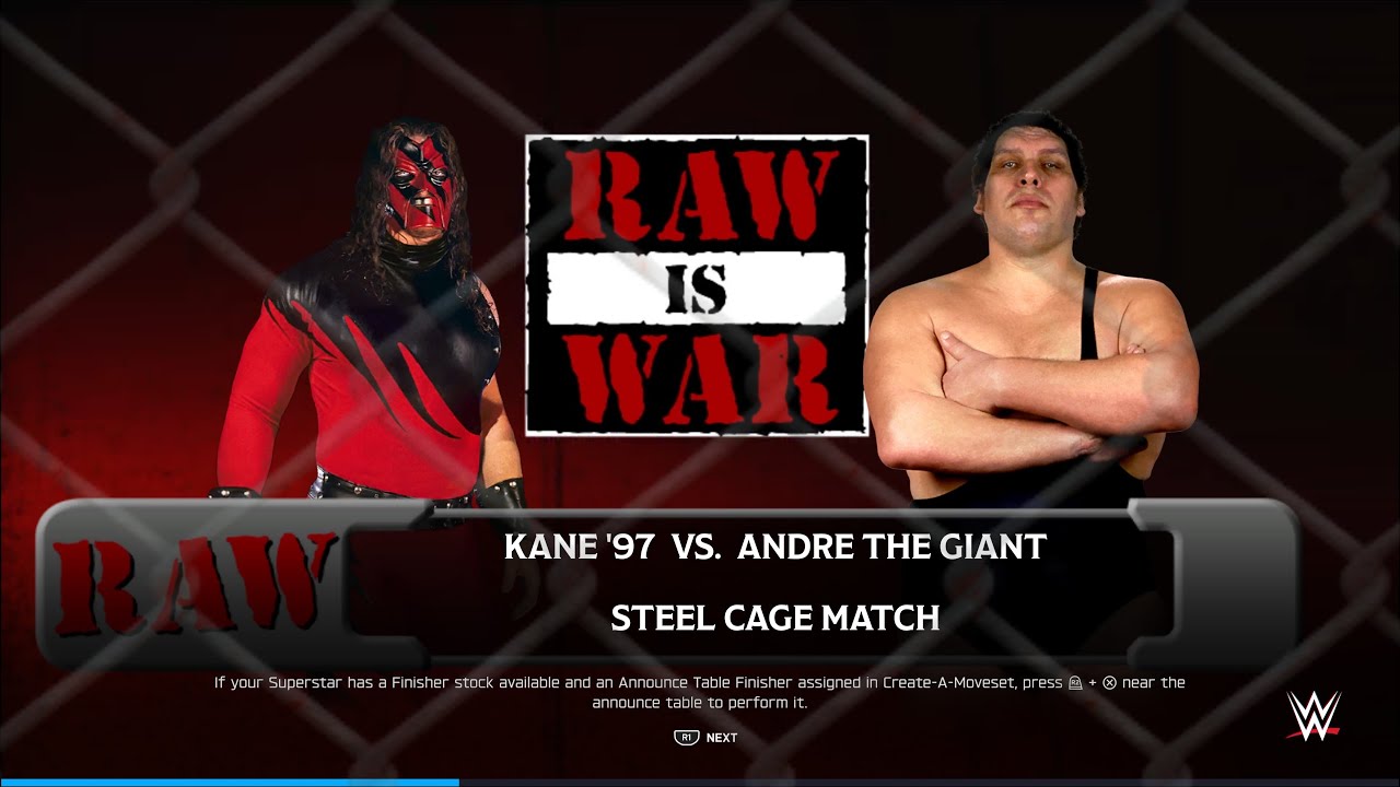 WWE 2K25 - Kane vs Andre The Giant - Steel Cage Match - PS5 Gameplay