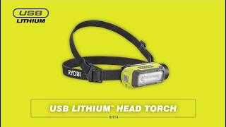 RYOBI® 4V USB Lithium™ Head Torch [RHT4] | Hands-Free Lighting Anywhere