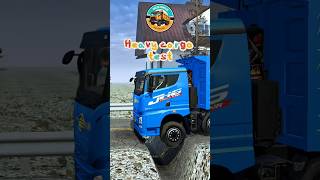 DANGEROUS?! Blue Dump Truck Pulls Monster Double Trailer Across Broken Road!
