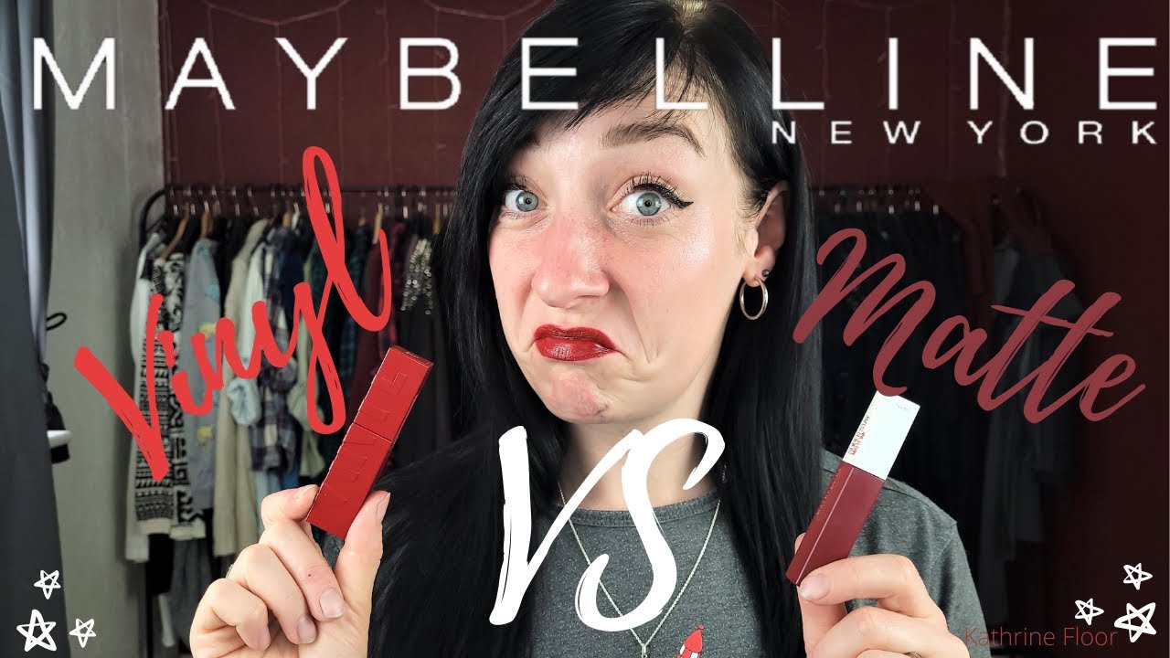 Maybelline Superstay VINYL vs MATTE ink lipstick // comparison + wear test