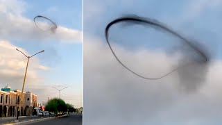 Mystery Black Ring Flies Over Homes