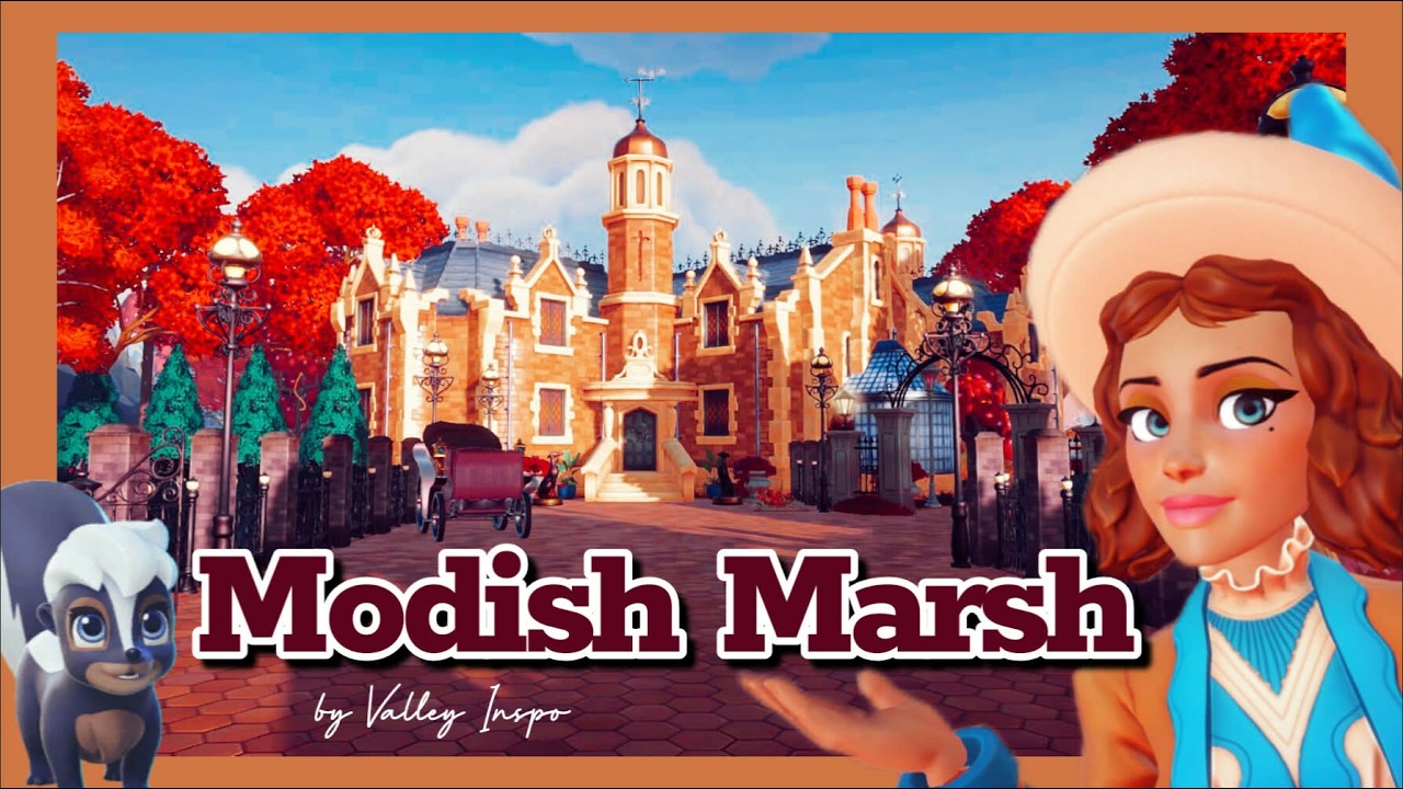 Glamour Gulch speed Build Wishblossom Ranch🦨 Modish Marsh 🧡Haunted Mansion House + horse stable🐎