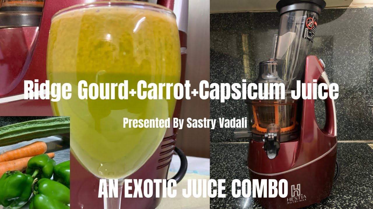 A Combo Juice of Ridge Gourd + Carrot + Capsicum Made with Hestia