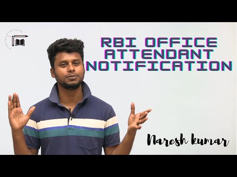 RBI Office Attendant Notification || Naresh Kumar