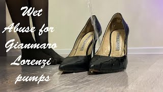 WET Gianmarco Lorenzi Pumps, Hard Shoeplay, High Heels Abuse, High Heels Crush, Heels Bend (# 1192)