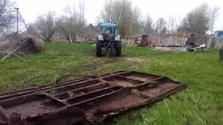 Мтз 52 тащит металлолом