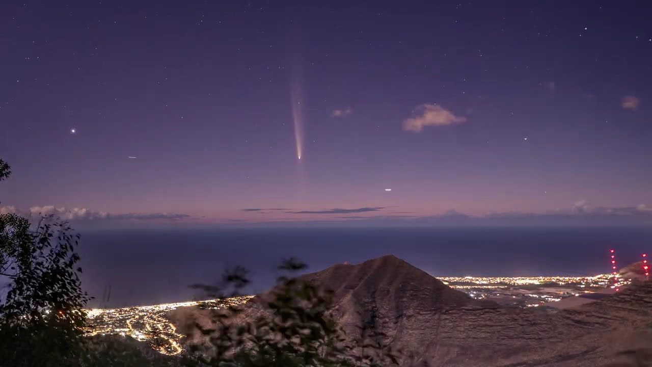 Comet Tsuchinshan-Atlas - West O'ahu, HI 10/13/24 - 4K