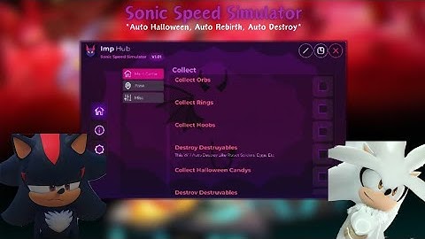 Sonic Speed Simulator Roblox SCRIPT | Best SCRIPT | "Imp Hub" | Auto Halloween, Auto Rebirth & More