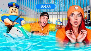 ESCAPAMOS de la PRISIÓN de BARRY BAJO EL AGUA en ROBLOX!!...