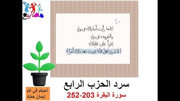 حلقات النور سرد سورة البقرة الحزب الرابع الآيات من ٢٠٣ إلى ٢٥٢
