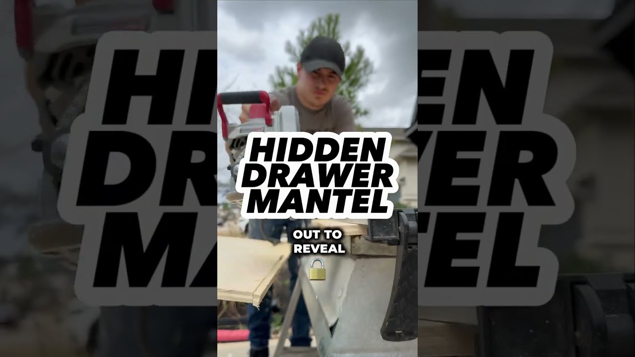 Completed Project: Custom DIY Wood Mantel with HIDDEN DRAWER! Store games or pew pews! 