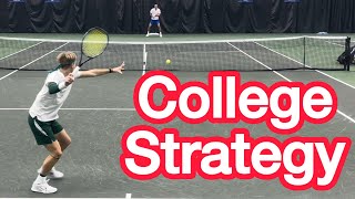 Amazing College Singles Point Analysis (Tennis Strategy & Footwork)