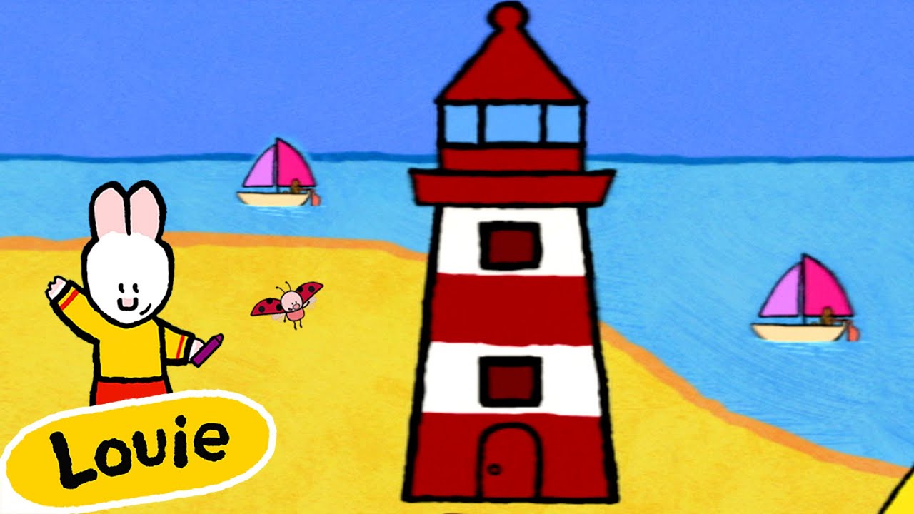 Louie, Draw Me A Lighthouse 🎨 ✐ Drawing Videos For Kids ✐ | Cartoons for Kids