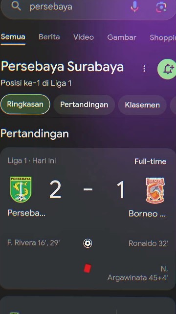 BALES DENDAM PERSEBAYA TERHADAP BORNEO 😈 #shorts