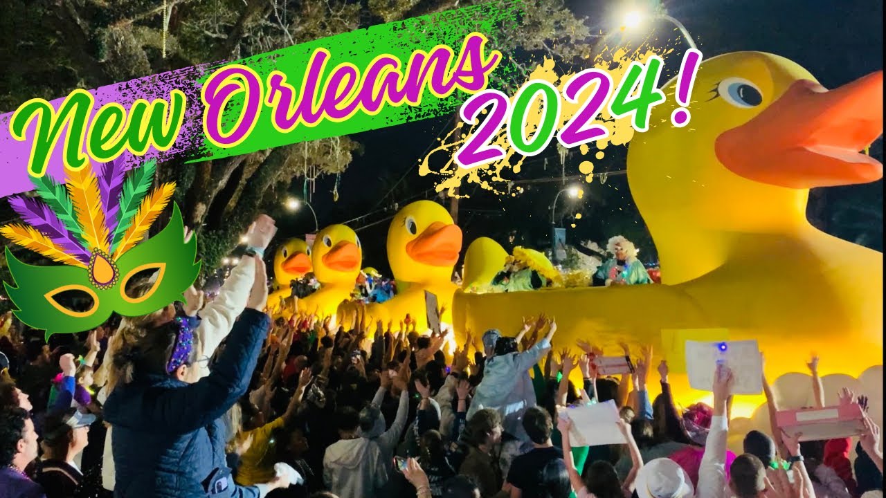 Огромные толпы на параде Марди Гра в Новом Орлеане 💜💛💚 