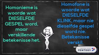 Homofone en Homonieme Homofone en Homonieme