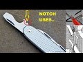 victorinox uses-notch uses(wire stripper-bender ect.)
