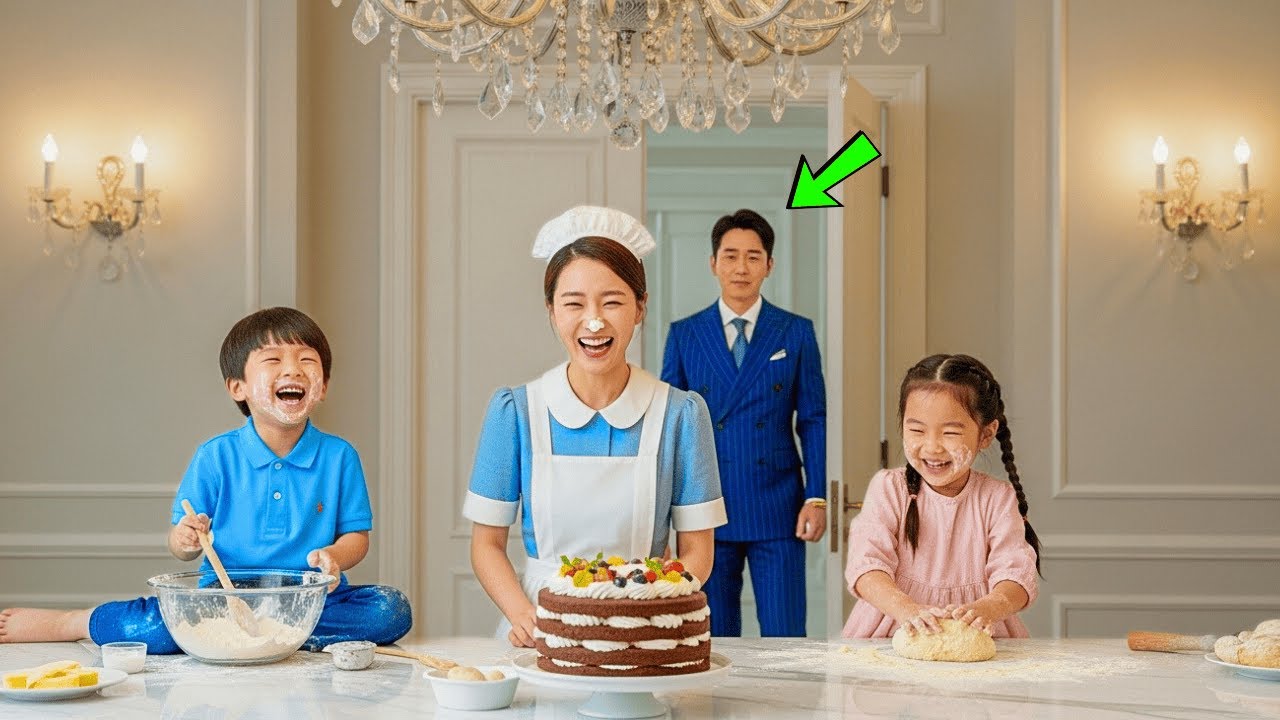 재벌은 집에 평소보다 일찍 돌아왔다… 그리고 눈앞에 펼쳐진 장면에 가슴이 뭉클해졌다