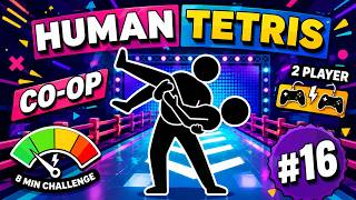HUMAN TETRIS | Viral Immersive Interactive Warm Up | Easy Daily Routine | Full Body | 2 Players |16