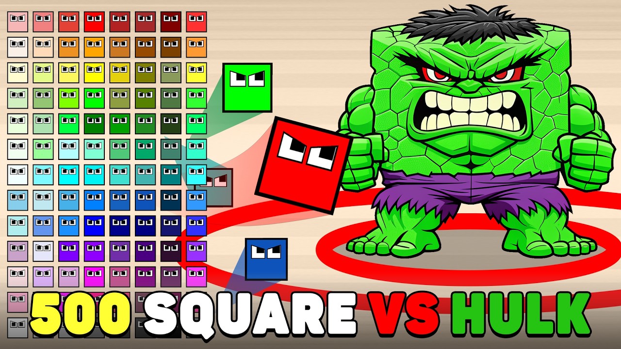 500 Square VS HULK 999,999 HP | Rifle Attack