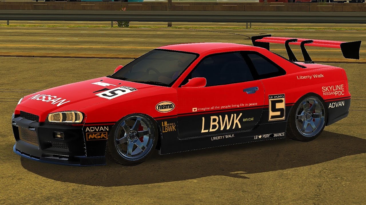 Car parking สอนแต่ง GTR R34 ลาย LBWK - YouTube
