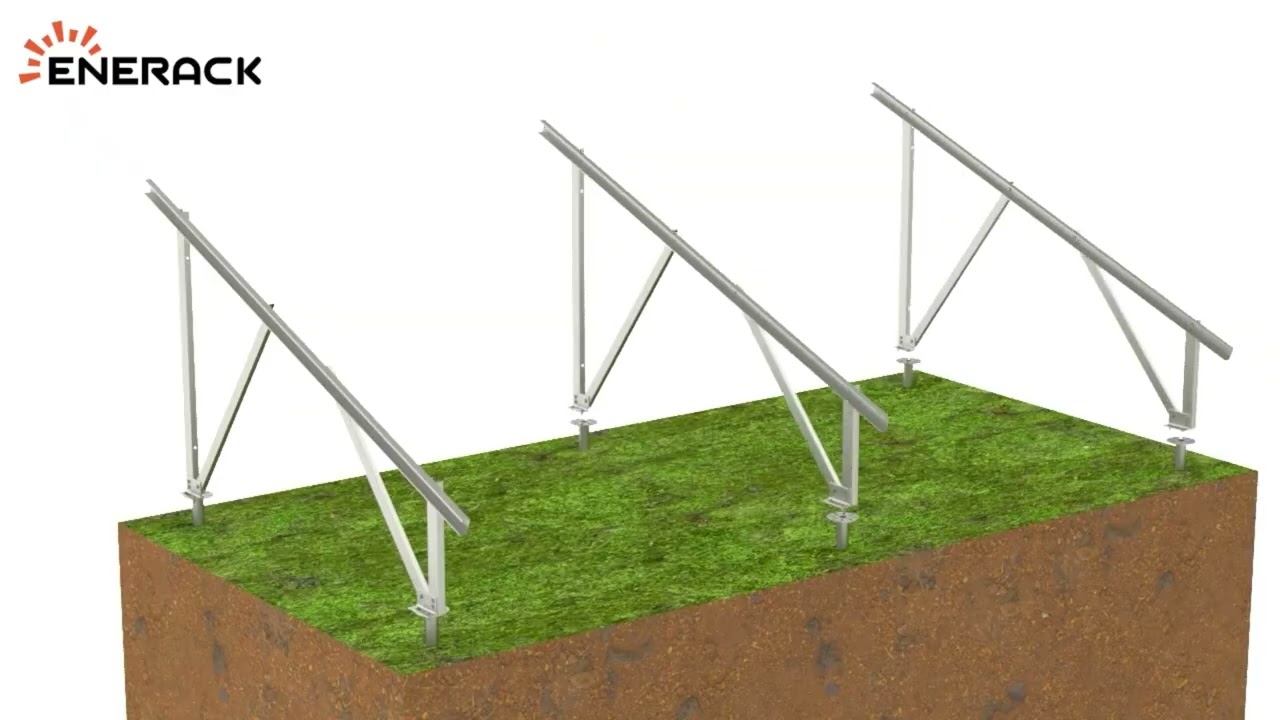 Enerack carbon steel ground solar mounting system installation