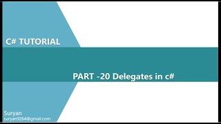 Part-20 Delegates in C#