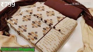 Latest Cambric Soft Cotton dress materials with price || Trendy Khadi, Silk Blend Suits