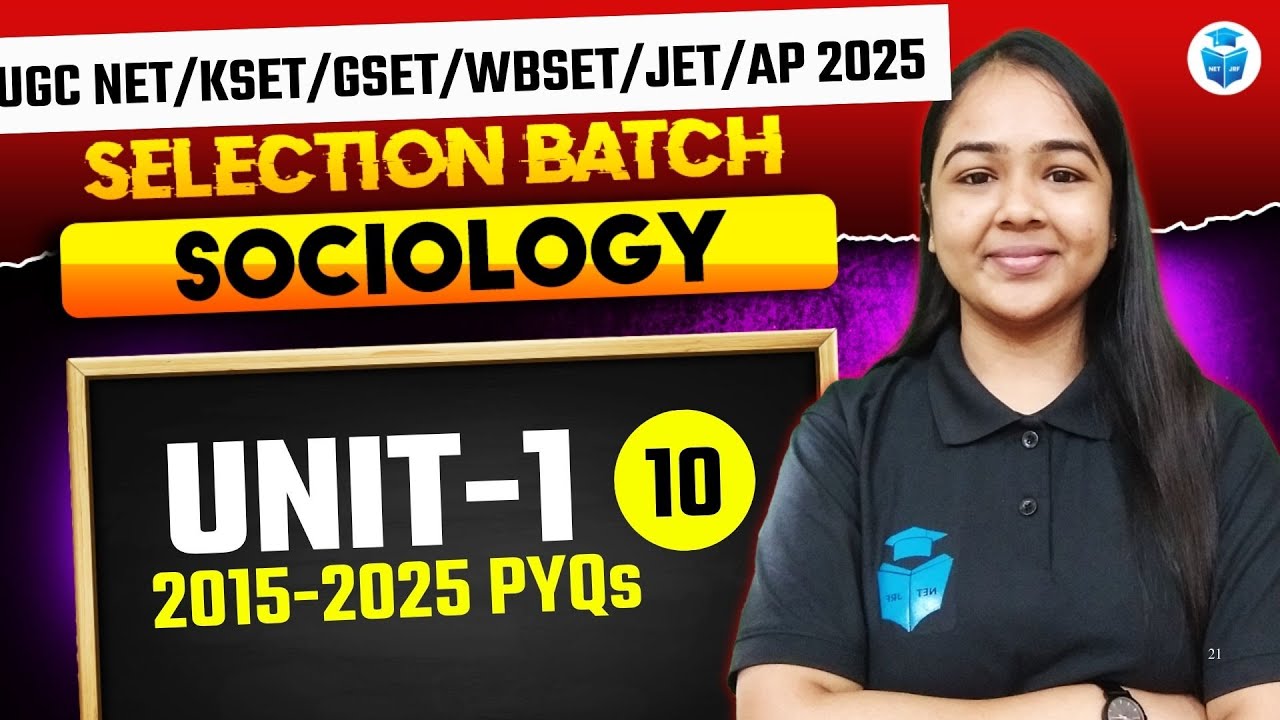 UGC NET/KSET/GSET/WBSET/JET 2025 | Paper 2 Sociology Unit 1 PYQs Solution | JRFAdda