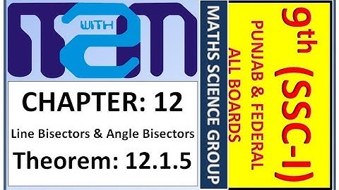 Class 9th maths science group Chapter 12 Theorem 12.1.5 PTB