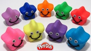 Играем и учим цвета на английском языке со звёздочками смайликами из пластилина Play-Doh.