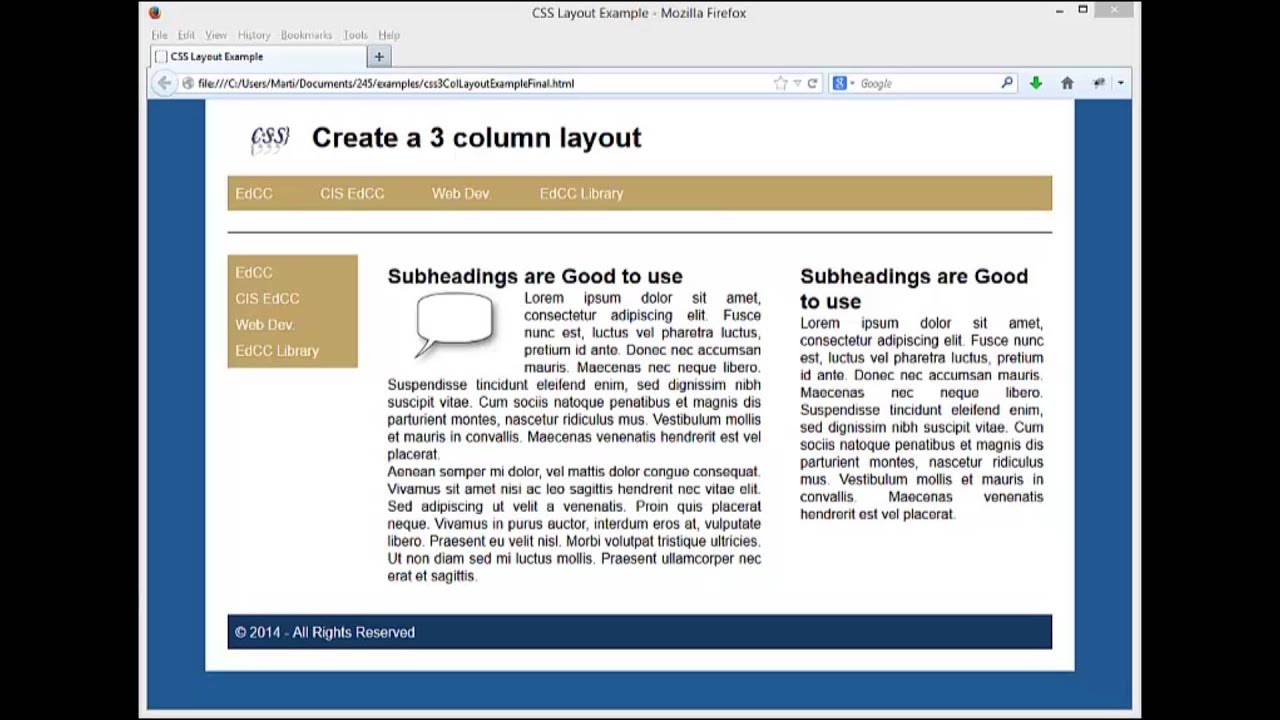 CSS3 Learning Series: Column Layout Part 1 - YouTube