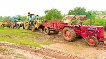 JCB 3dx Eco Loading Mud in Tractors | Mahindra 275 | ALT 3500 | Jcb Video #jcb #tractor