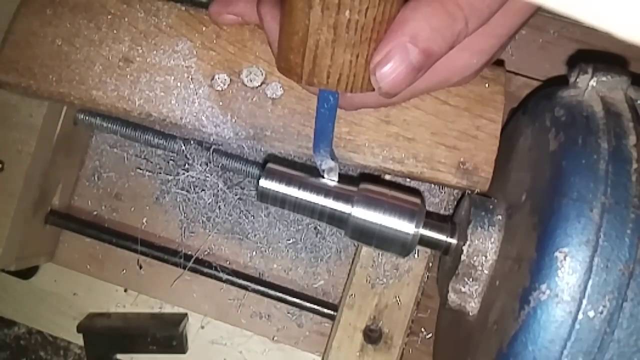 Turning aluminium on a lathe, by hand... YouTube