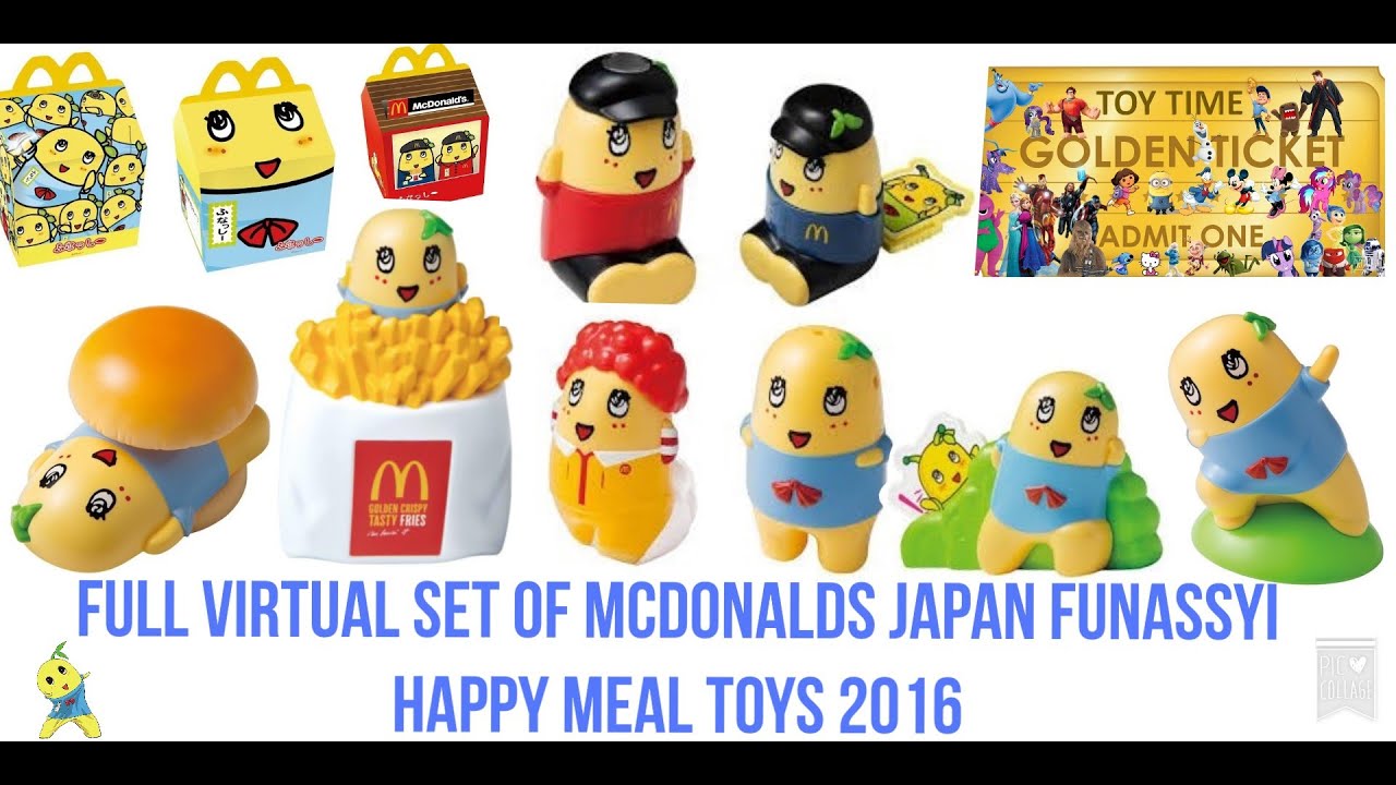 Full Virtual Set of Mcdonalds Japan Funassyi Happy Meal Toys 2016 Tickets To Toy Time mcdonalds phone number