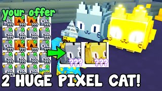 Insane Trade For 2 Huge Pixel Cat! Full Team Of Dark Matter Pixel Demon - Pet Simulator X Roblox