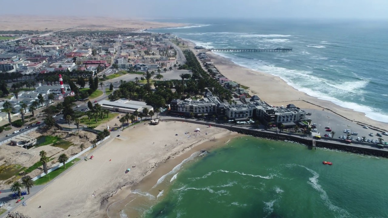 4K HD Pier and Downtown Swakopmund, Namibia
