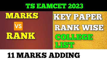 ts eamcet marks vs rank,key paper, college list,#tseamcet2023 shift wise