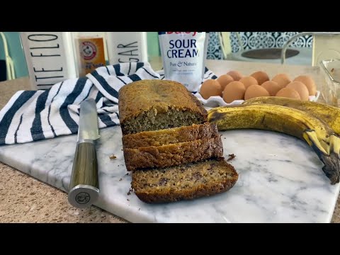 Delicious Sour Cream Banana Cake. 