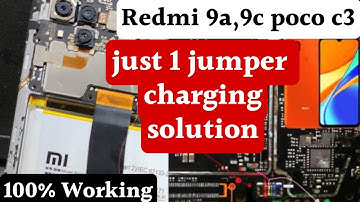 Redmi 9a , 9c, poco c3 just 1 jumper charging solution / After display change no charging solution