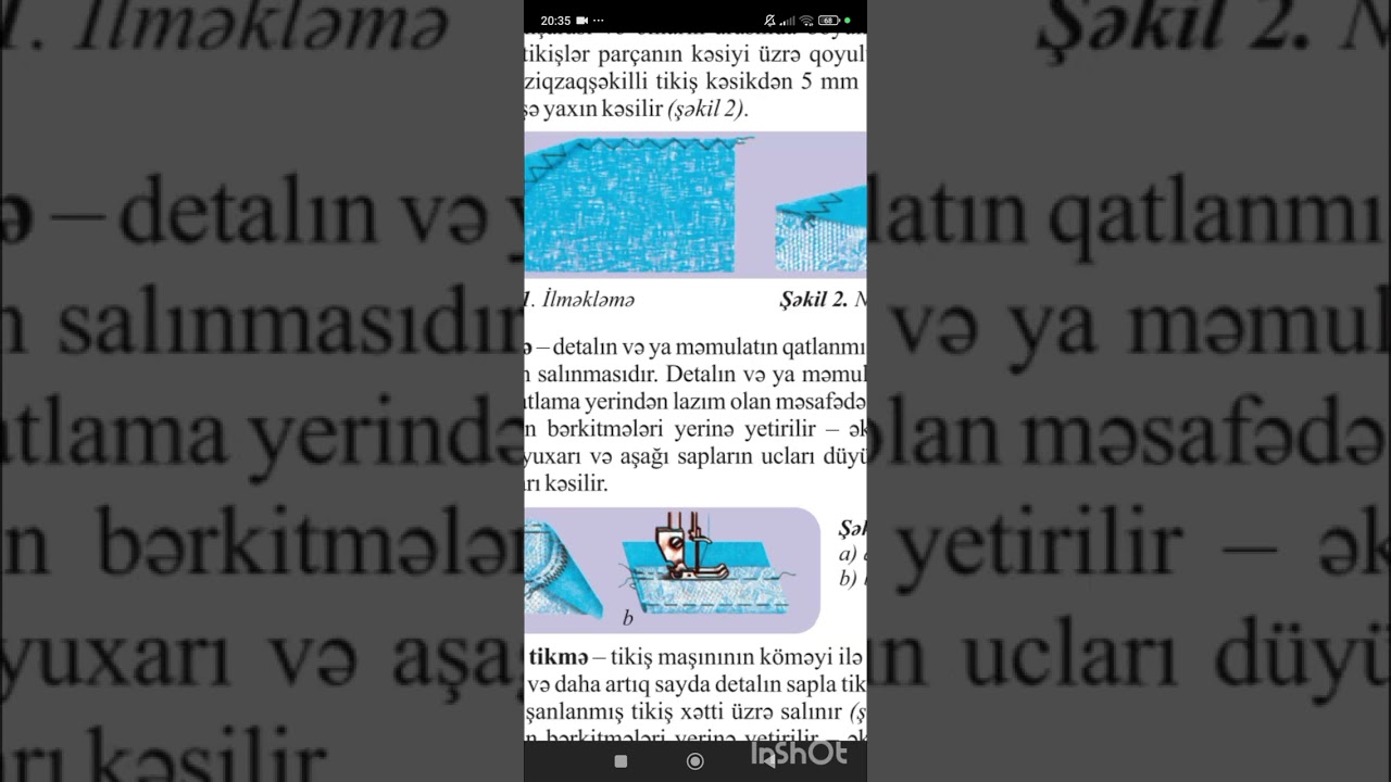 Texnologiya tikiş bölməsinin ən rahat yolla Mövzunun izah ve testi