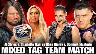 Charlotte & AJ Styles vs Rhea Ripley & Dominik Mysterio Full Match WWE Raw 02/03/2023 Highlights