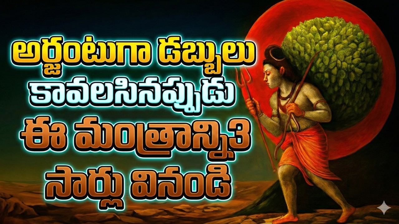 అర్జంటుగా డబ్బులు కావాలా? ఈ మంత్రాన్ని 3 సార్లు వినండి | వెంటనే ధన ప్రవాహం ప్రారంభం!