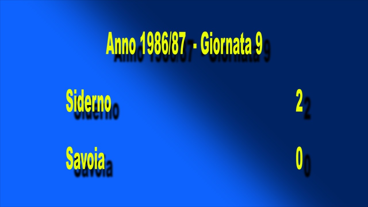 Siderno - Savoia 1986/87 giornata 9