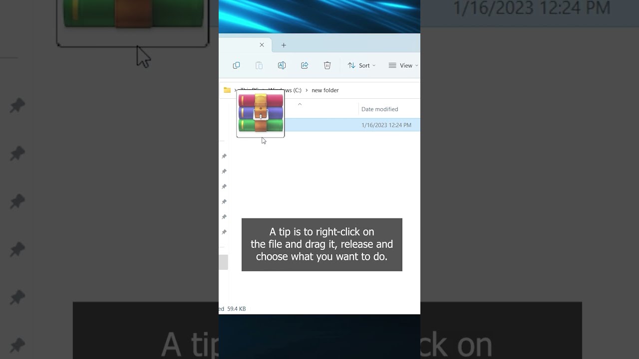 Windows 11 RAR ZIP File Tip Shorts