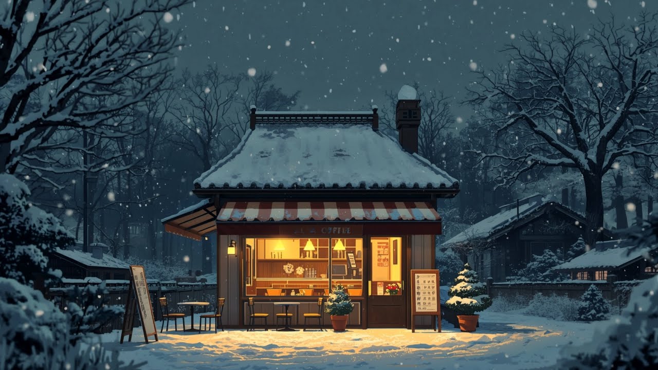 Gentle Winter Jazz for Deep Sleep ❄️☕ Cozy Coffee Shop Ambience with Soft Instrumental Music