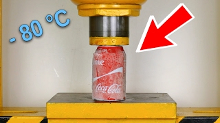 Experimento - Coca Cola congelada en NITROGENO LIQUIDO  VS  LA APLASTADORA - El show
